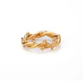 Minimalistischer vergoldeter Edelstahlring mit Dornenranken und feinen Zweigdetails - Größe 7 / Gold