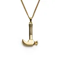 Klassische goldene Hammer-Anhänger-Halskette für Herren aus robustem Titanstahl - Kettenlänge 66cm / Gold