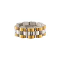 Einzigartiger zweifarbiger Silber und Gold Ring im Uhrenarmband-Stil aus Edelstahl - US 7 Verstellbar / Uhrenarmband-Stil / Gold & Silber