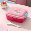 Pink 3-compartment microwaveable cartoon plastic lunch box for school or office use. - Sailboat / 860ml Pink