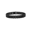 Elegantes schwarzes Titanstahl-Armband im Uhrenarmband-Stil mit mattem Hip-Hop-Finish - Schwarz