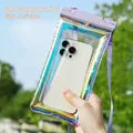 Irisierender TPU-wasserdichter Handytasche für Schwimmen und Tauchen mit Umhängeband - 11.5*23cm / Lila