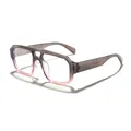 Stylish grey pink gradient anti-blue light eyeglasses with a classic double bridge frame design - Grey to Pink Gradient
