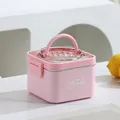 Boîte à bento carrée premium en acier inoxydable rose avec poignée et couvercle clair - Couche Unique (900ml) / 900ml / Rose