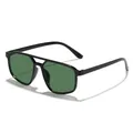 Classic black frame aviator sunglasses with green lenses for outdoor UV protection - Black Frame Green Lens (97175)