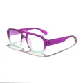 Stylish purple and green gradient double-bridge eyeglass frames for men and women - Purple to Green Gradient