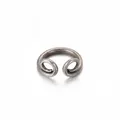 Verstellbarer Ring aus Titanstahl im Sun-Wukong-Stil mit antikem Silber-Finish. - Größe 6 / Verstellbar Offen (Antiksilber) / Antiksilber