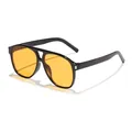 Occhiali da sole aviator retrò con montatura nera e lenti arancioni chic - Montatura Nera Lenti Arancioni (97156)