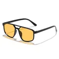 Stylish black frame aviator sunglasses with vibrant yellow lenses for outdoor UV protection - Black Frame Orange Lens (97175)