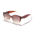 Elegante dameszonnebril in kattenoogstijl met bruin kleurverloop en UV-bescherming - Lichtbruin Frame Dubbele Thee Lenzen