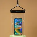 Universelle transparente wasserdichte Handytasche mit Umhängeband für Unterwasserschutz - Einheitsgröße / Schwarz