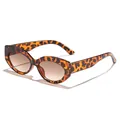 Occhiali da sole cat-eye retrò leopardati con aste larghe e lenti sfumate marroni - Montatura Tartarugata Lente Tè