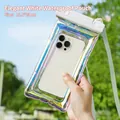 Irisierende Laser-TPU wasserdichte Handytasche zum Schwimmen und Tauchen, Größe 11,5x23cm - 11.5*23cm / Weiß