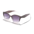 Elegante cat-eye zonnebril voor dames met grijs verloop en paarse UV-werende glazen - Gradiënt Grijs Frame Gradiënt Paarse Lens