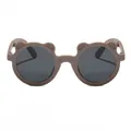 Adorable khaki bear-shaped children's sunglasses with protective dark round lenses - Light Coffee Gray Lens