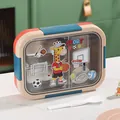 Portable cartoon giraffe sports theme stainless steel bento box with white foldable spork. - 650ml Stainless Steel Model Khaki