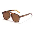 Occhiali da sole aviator retrò leopardati con lenti color marrone per uomo e donna - Montatura Tartarugata Lenti Tè (97156)