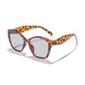 Modieuze cat-eye zonnebril voor dames met luipaardprint, grijze glazen en UV-bescherming - Schildpad 2 Frame Grijze Lens