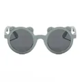 Foldable bear-shaped children's sunglasses with cute cartoon ears in light mint blue color - Light Blue Frame Grey Lens