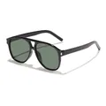Occhiali da sole aviator vintage per uomo e donna con montura nera e lenti color verde - Montatura Nera Lenti Verdi (97156)