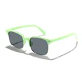 Stylish children's half-frame square sunglasses with mint green frames and dark lenses - Green Frame Grey Lens