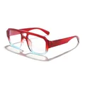 Retro double-bridge anti-blue light glasses featuring a vibrant red and blue gradient frame - Red to Blue Gradient