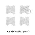 Set of 4 transparent plastic cross buckles for drawer dividers, 4x4x1.5cm size - Cross Buckle / Set of 4