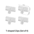 Set of 4 clear plastic T-shaped buckles for adjustable drawer divider organization - T-shaped Buckle / Set of 4