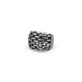 Retro-Ring im Backstein-Hohl-Design mit antikem Silber-Finish für Damen und Herren - Größe 6 / Antiksilber