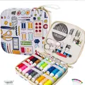 Comprehensive home sewing kit set with colorful threads and essential repair tools. - Illustration Pattern Style / Sewing Kit Tools
