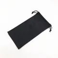 Protective soft black microfiber drawstring pouch for glasses and sunglasses storage - Drawstring Glasses Bag / Black