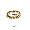 Glänzendes 12mm Gold-Cuban-Link-Armband für Herren, 170mm Länge, stilvoller Schmuck - Armband / 17cm (Breite 12mm) / Gold