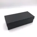 Detailed view showing the premium textured surface of this black rectangular sunglasses box. - Top and Bottom Lid Glasses Case / Black