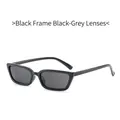 Lunettes de soleil rétro œil de chat chic avec monture noire et verres gris foncés - Monture Noire Verres Noir Gris