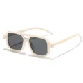 Eleganti occhiali da sole geometrici color crema per bambini con protezione UV - Montatura Beige Lenti Grigie