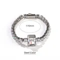 Elegantes stahlfarbenes Tennisarmband mit Zirkonia, 170 mm Länge, SKU-Variante. - 17cm / Silber