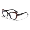 Fashionable polygon anti-blue light glasses for women with black and red frames - Black Red
