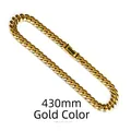 Collana a catena cubana dorata da 12 mm con lunghezza di 430 mm - Collana / 43cm (Larghezza 12mm) / Oro