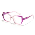 Stilvolles quadratisches Brillengestell mit einem lebhaften violett-rosa Farbverlauf - Violetter Verlaufsrahmen Anti-Blaulicht