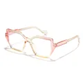 Trendige quadratische Brille mit rosa Farbverlauf und Blaulichtfilter für Damen und Herren - Rosa Tee Verlaufsrahmen Anti-Blaulicht