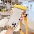 Universal yellow waterproof phone pouch with adjustable strap for swimming and diving - Glow in the Dark / Yellow