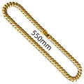 Collana a catena cubana oro lucido 12mm da uomo, lunghezza 550mm, stile industriale pesante - Collana / 55cm (Larghezza 12mm) / Oro