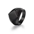 Minimalistischer schwarzer matter geometrischer Ring mit Rauten-Design für Damen/Herren - Größe 6 / Schwarz