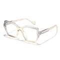Modische Blaulichtfilter-Brille mit einem transparenten quadratischen Verlaufrahmen - Tee Grau Verlaufsrahmen Anti-Blaulicht