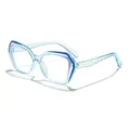 Monture de lunettes polygonale bleu clair transparente anti-lumière bleue pour femmes. - Bleu transparent