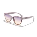 Elegant cat-eye sunglasses featuring purple gradient lenses and stylish lavender PC frame - Taro Purple Gradient Lens