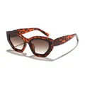 Lunettes de soleil cat-eye léopard élégantes avec verres marron dégradés pour femmes. - Monture Écaille Verres Marron