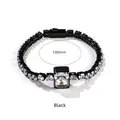 Elegant black plated tennis bracelet featuring ice-cut cubic zirconia stones, 180mm length - 18cm / Black