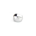 Moderner minimalistischer silberfarbener geometrischer Ring mit Dreiecksfacetten - Größe 6 / Stahlfarben