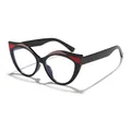 Occhiali da vista gatto anti luce blu per donna con montatura nera e dettagli rossi - Nero rosso